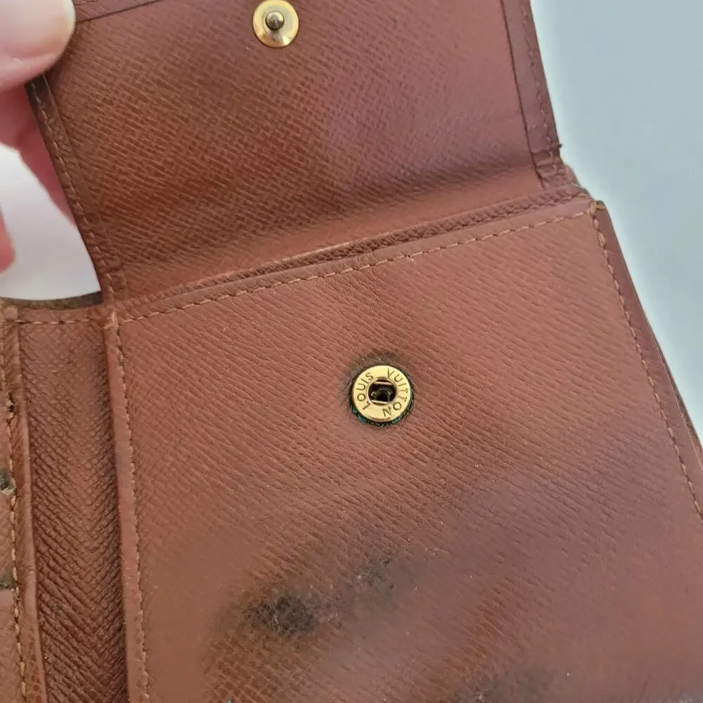 Vintage Louis Vuitton Men's LV Brown Bi-Fold Leather Wallet‎ Monogram Card Bill